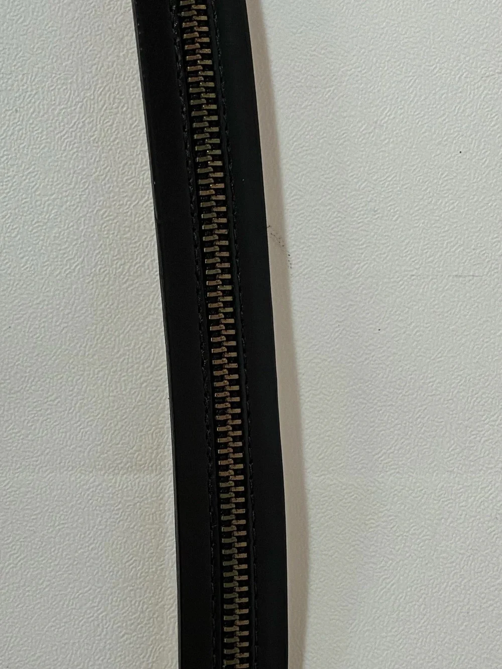 Streets Ahead Black Leather Zipper Belt Gunmetal Multi-Loop Buckle Size L Y2K